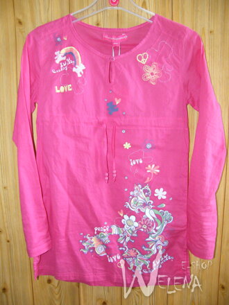 61201000 - Dívčí tunika s dl. rukávem Lulu Castagnette - růžová