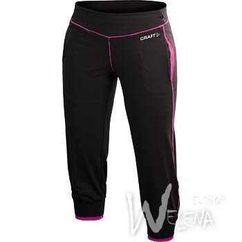1901349-Kalhoty CRAFT AR Femme Capri - černá s růžovou/9474