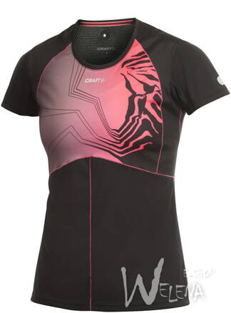 1901912-Triko CRAFT PR Sublimated - černá s růžovou/9444